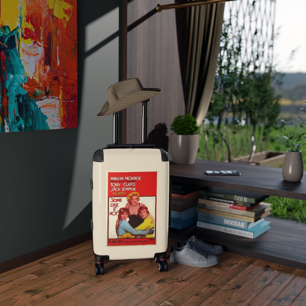 Geotrott Some Like It Hot Movie Poster Collection Cabin Suitcase Extended Storage Adjustable Telescopic Handle Double Wheeled Polycarbonate Hard-Shell Built-In Lock
