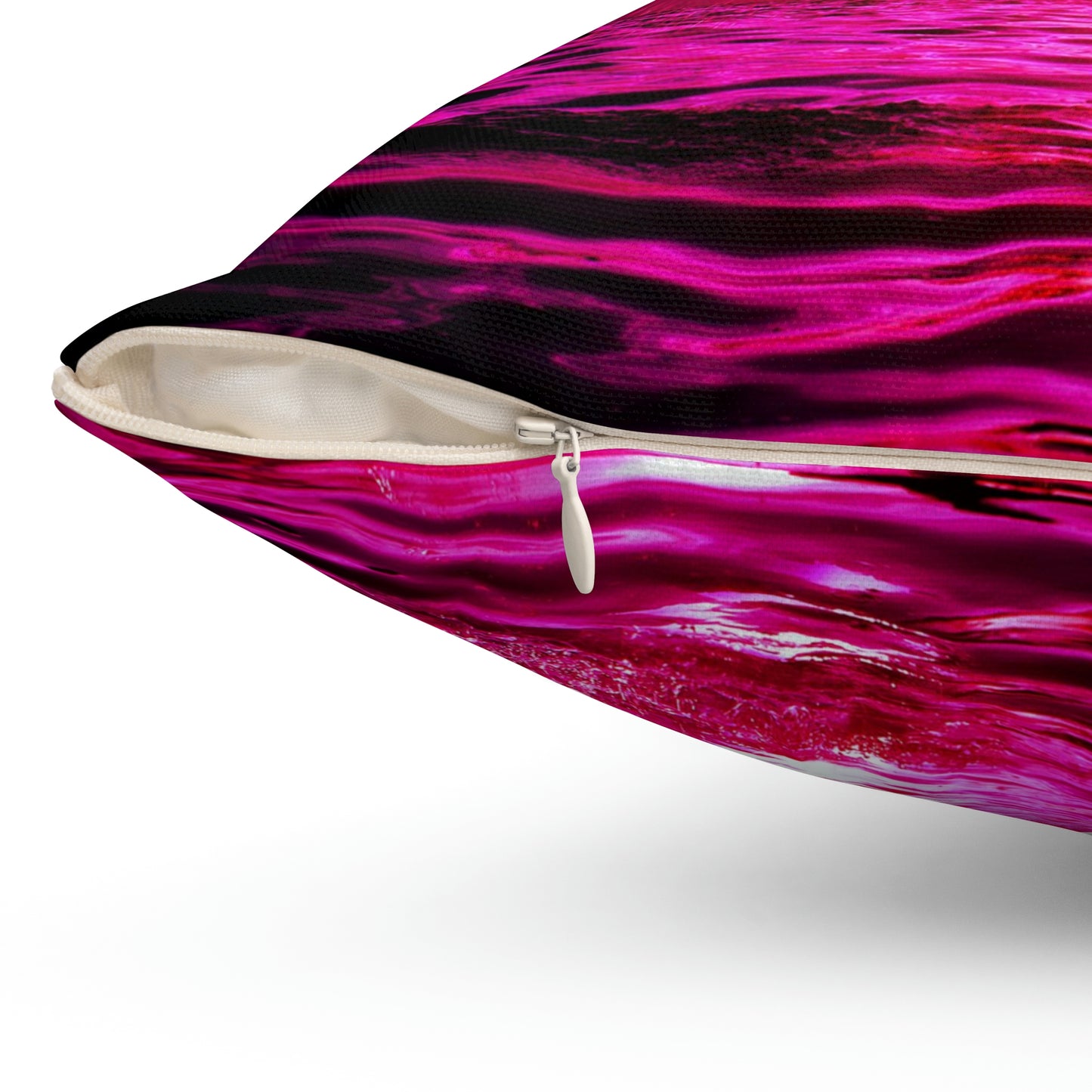 Dolphin Dream Flying Jumping Water Splater Pink Purple White Spun Polyester Square Pillow