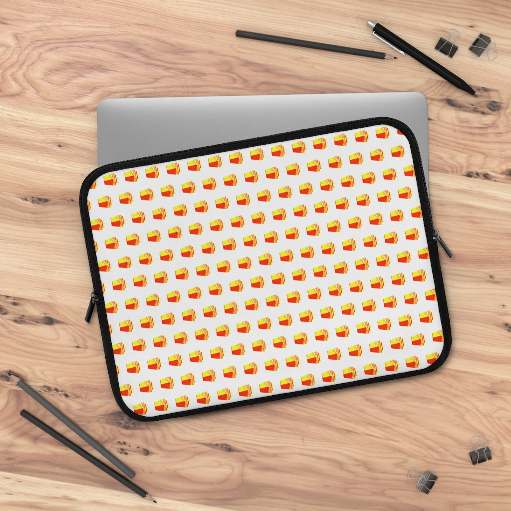 Geotrott Orange Cruise Ships Pattern White Laptop Sleeve