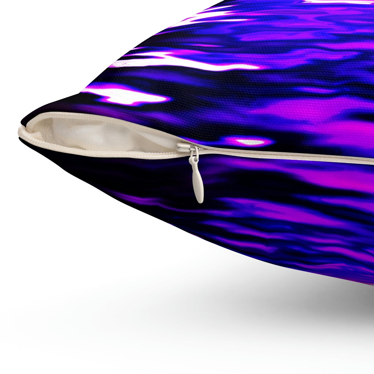 Geotrott Lunar Mars Space City Sunset Purple Pink Blue Spun Polyester Square Pillow