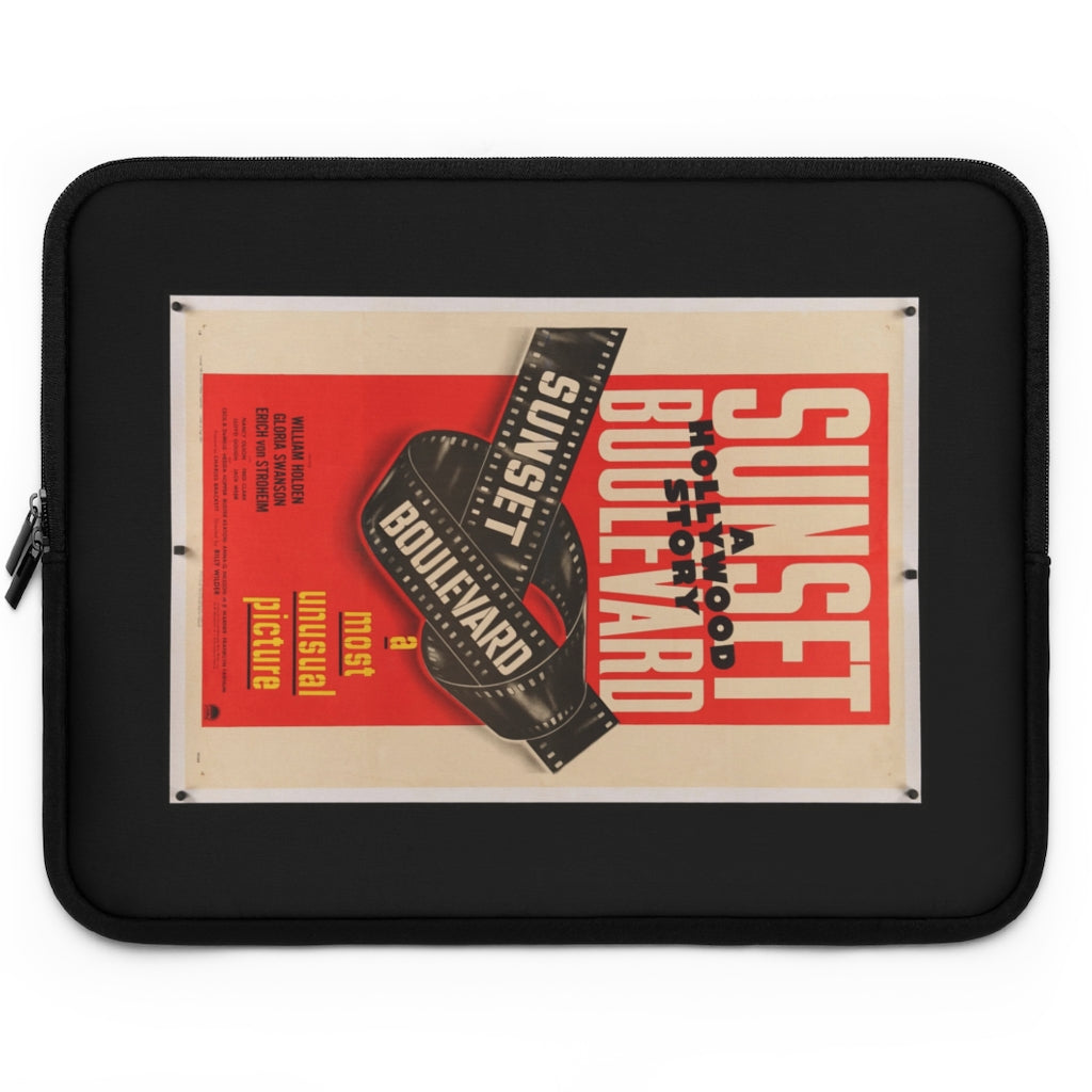 Geotrott Sunset Boulevard Movie Poster Red Laptop Sleeve