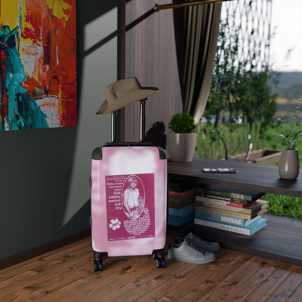 Getrott Club Titty Club Flyer Vito & Keoki Groove Thing Devon Michaels Melinda Mack Angel Valentine Cabin Suitcase Extended Storage Adjustable Telescopic Handle Double wheeled Polycarbonate Hard-shell Built-in Lock-Bags-Geotrott
