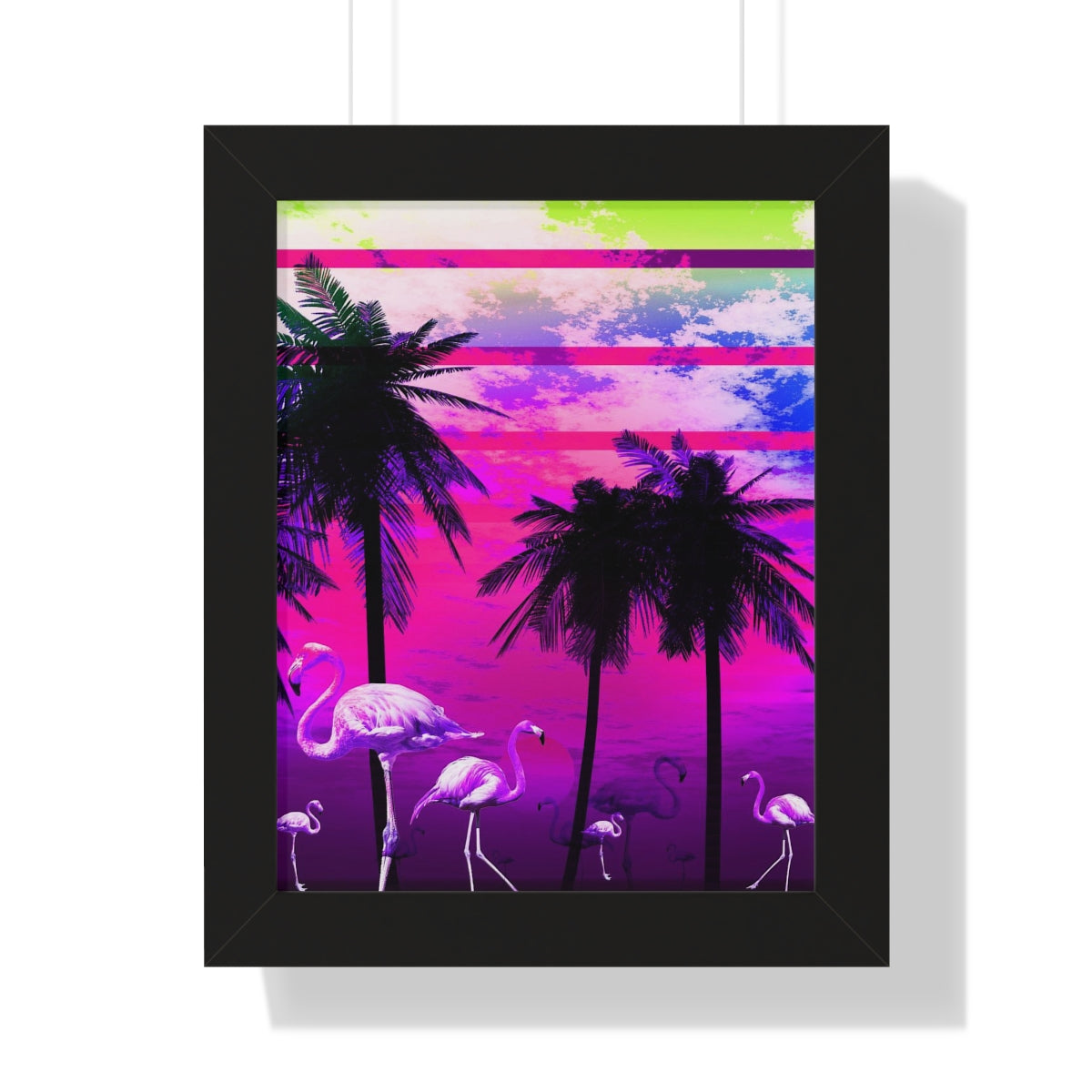 Getrott Pink Beach Flamingo Sunset Framed Paper Posters LexJet Premium 200 gsm paper-Poster-Geotrott