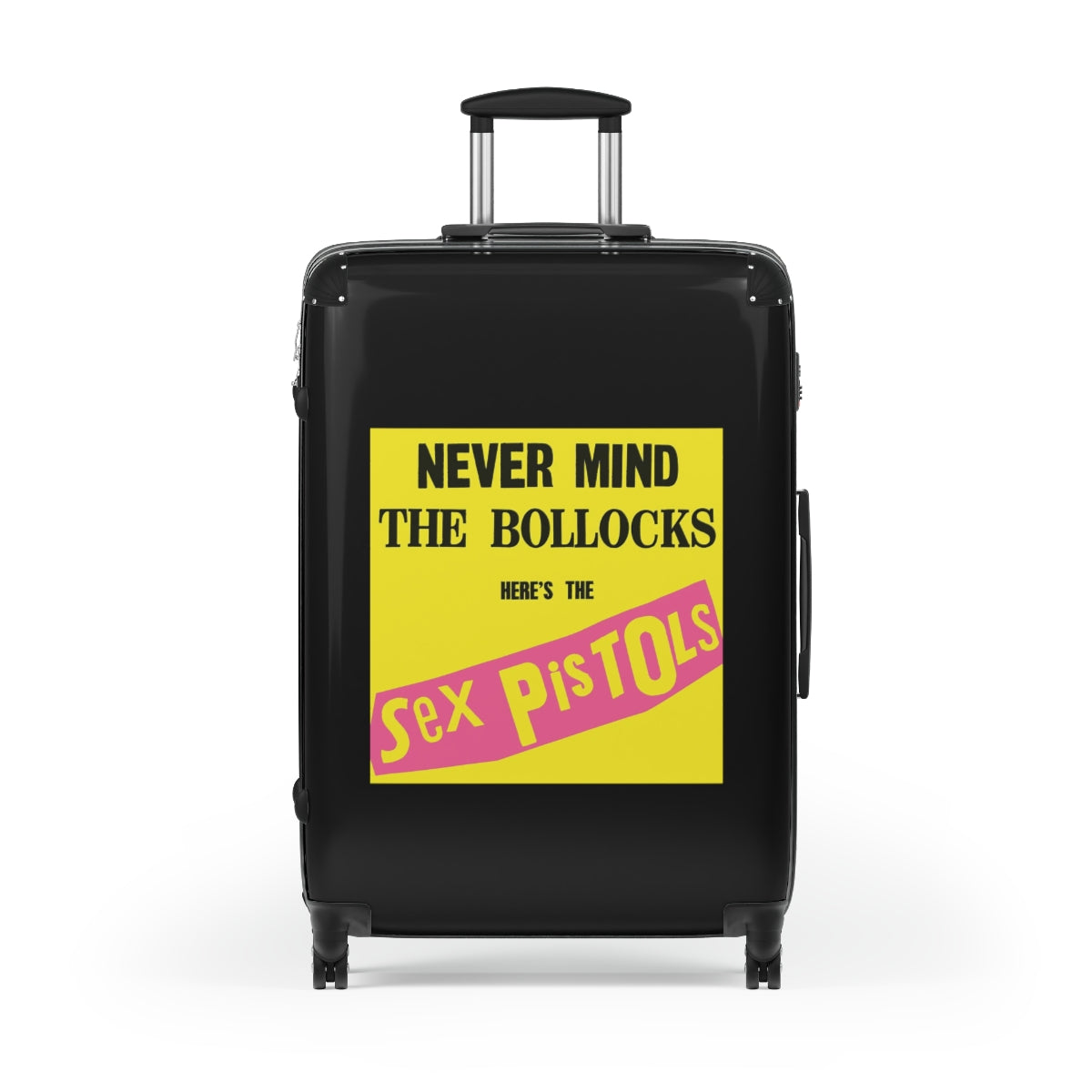 Geotrott Sex Pistols Never Mind The Bollocks 1977 Black Cabin Suitcase Extended Storage Adjustable Telescopic Handle Double Wheeled Polycarbonate Hard Shell Built In Lock