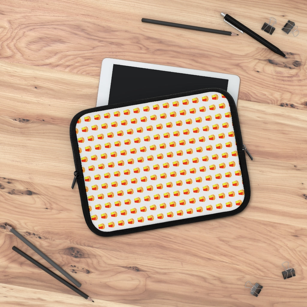 Geotrott Orange Cruise Ships Pattern White Laptop Sleeve