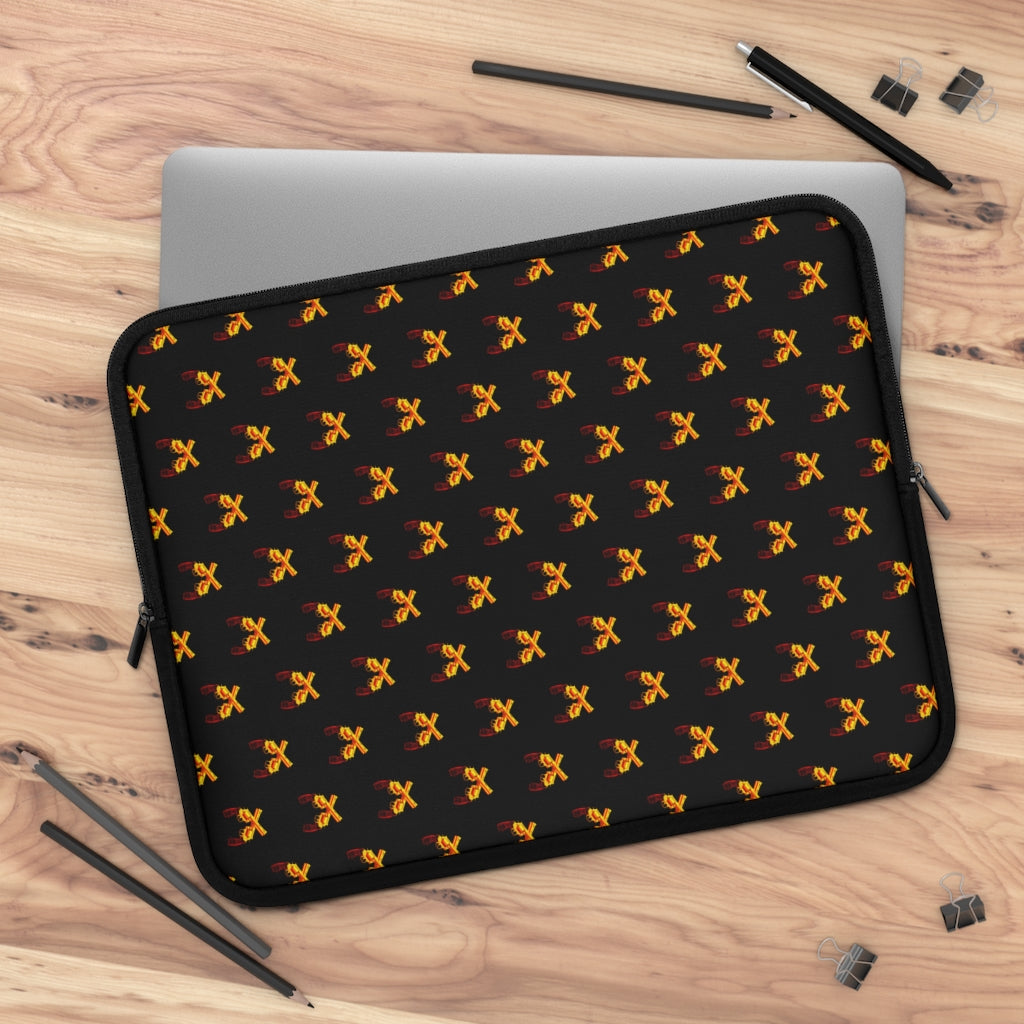 Geotrott Golden Magnum Guns Pattern Black Laptop Sleeve