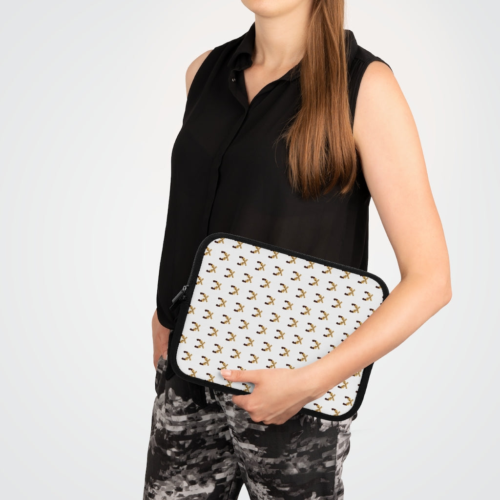 Geotrott Gold Magnum Guns Pattern White Laptop Sleeve