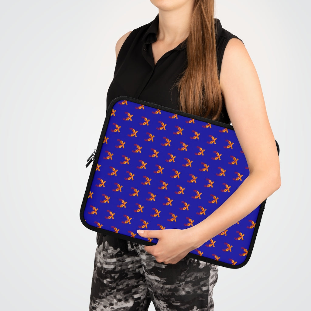 Geotrott Orange Magnum Guns Pattern Blue Laptop Sleeve