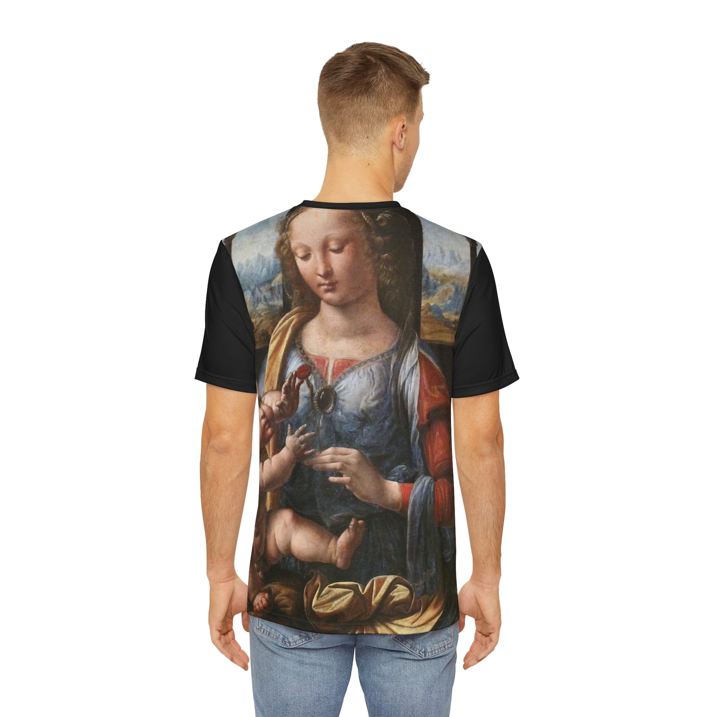 Leonardo Da Vinci Madonna Of The Carnation Classic Art Men'S Polyester Tee (Aop)