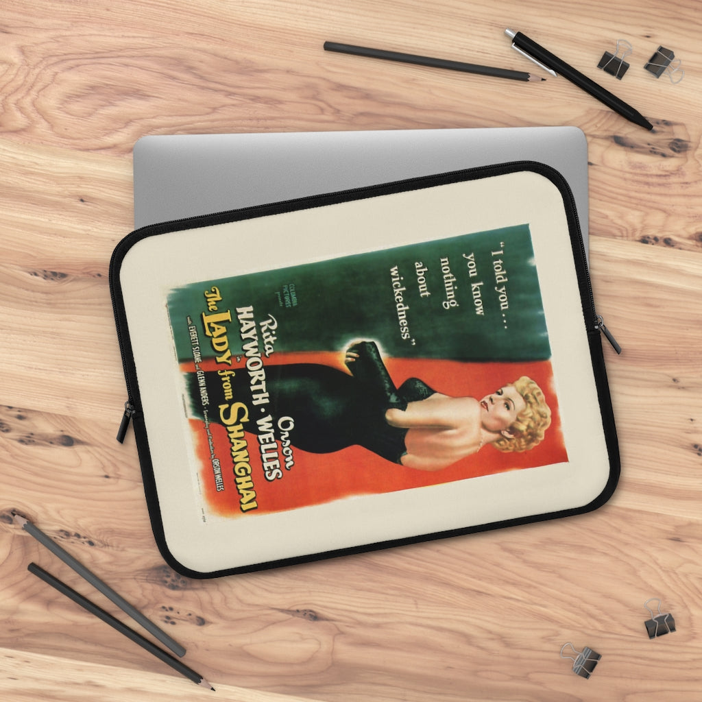Geotrott The Lady From Shanghai Movie Poster Red Laptop Sleeve
