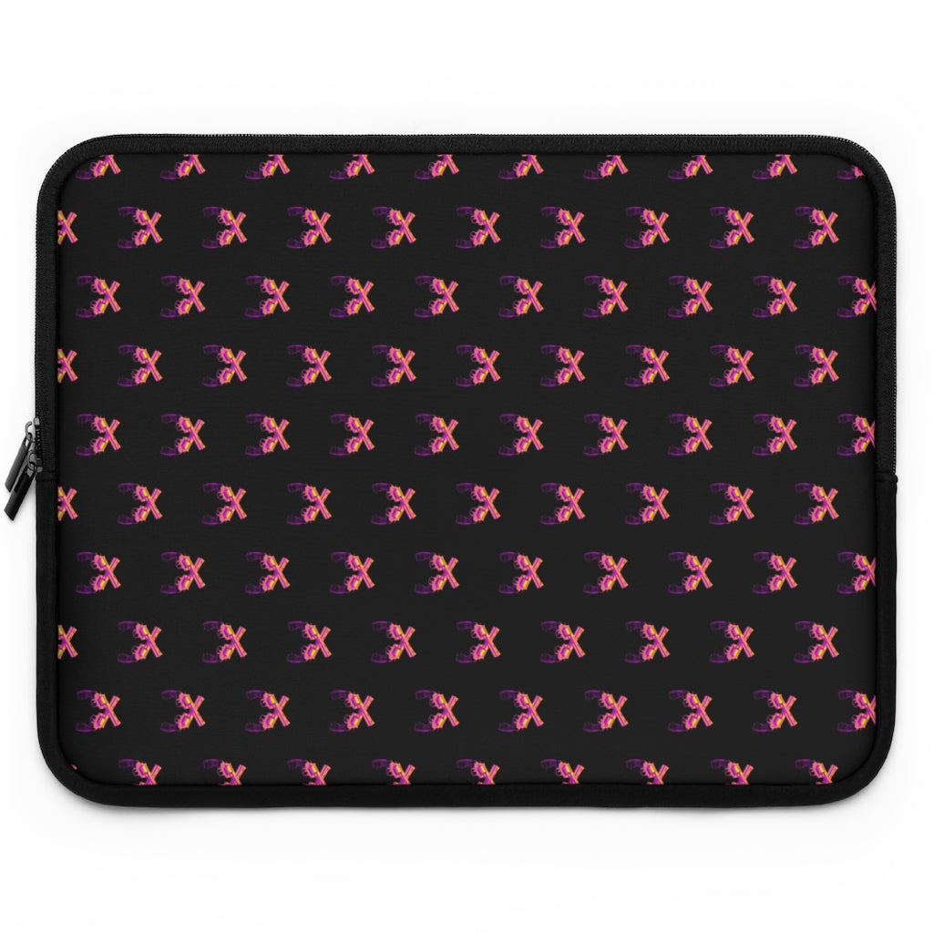Geotrott Pink Magnum Guns Pattern Black Laptop Sleeve