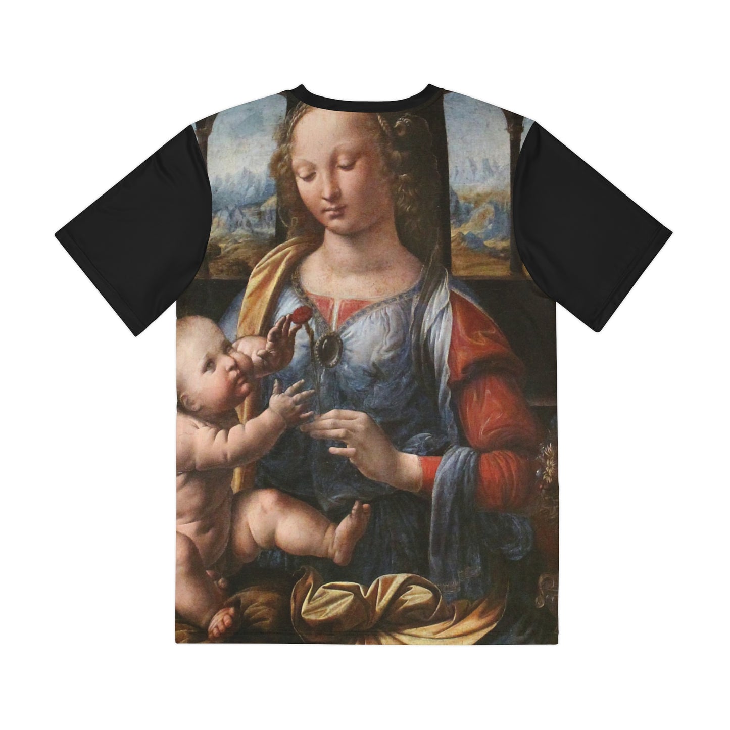 Leonardo Da Vinci Madonna Of The Carnation Classic Art Men'S Polyester Tee (Aop)