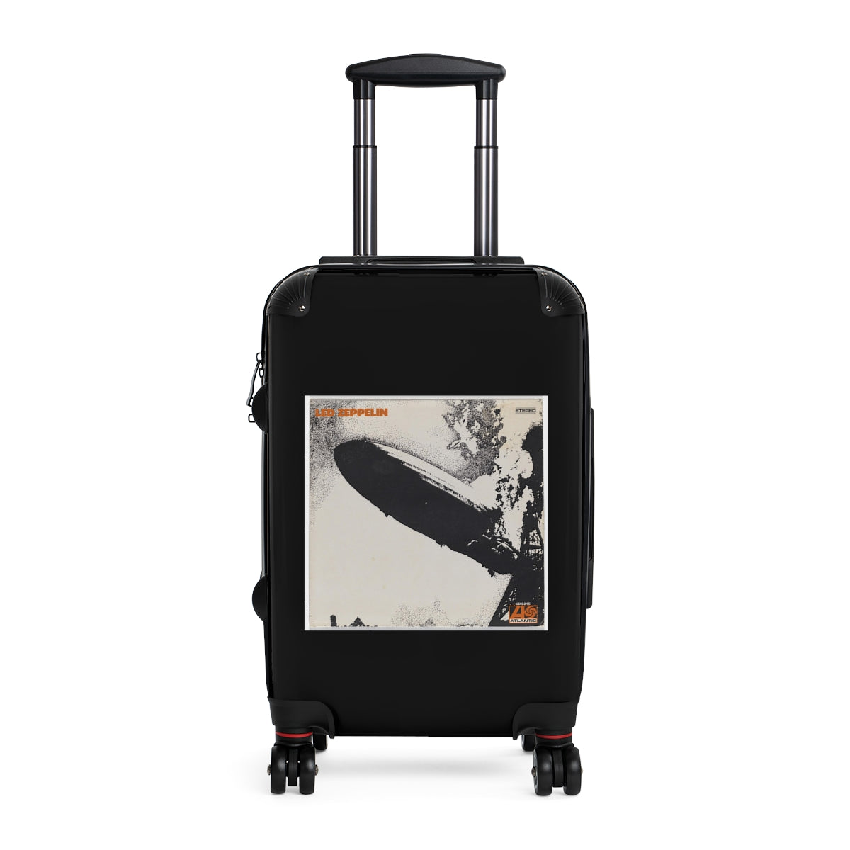 Geotrott Led Zeppelin Led Zeppelin 1969 Black Cabin Suitcase Extended Storage Adjustable Telescopic Handle Double Wheeled Polycarbonate Hard Shell Built In Lock