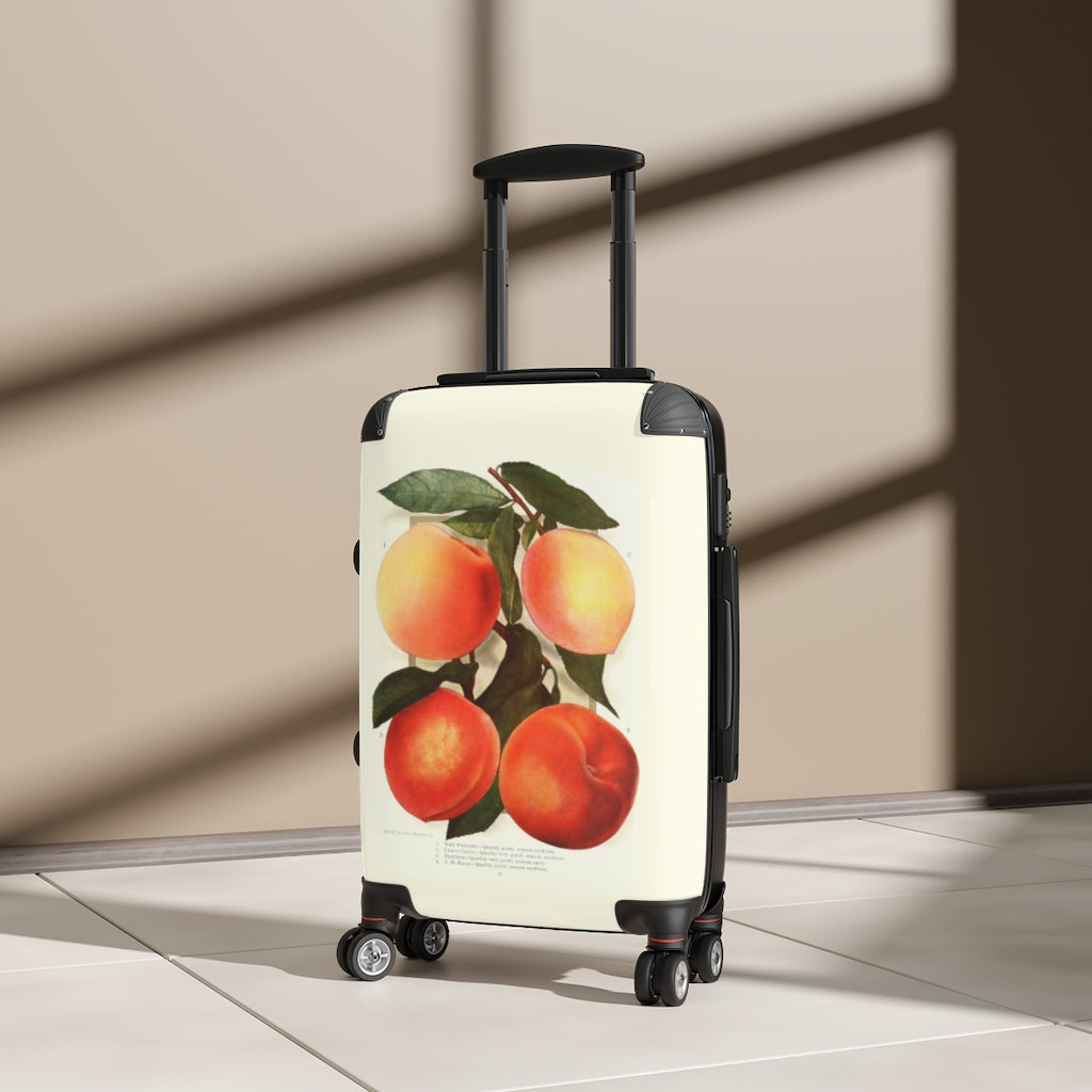 Geotrott Peach Varieties Farm Collection Cabin Suitcase Extended Storage Adjustable Telescopic Handle Double Wheeled Polycarbonate Hard-Shell Built-In Lock