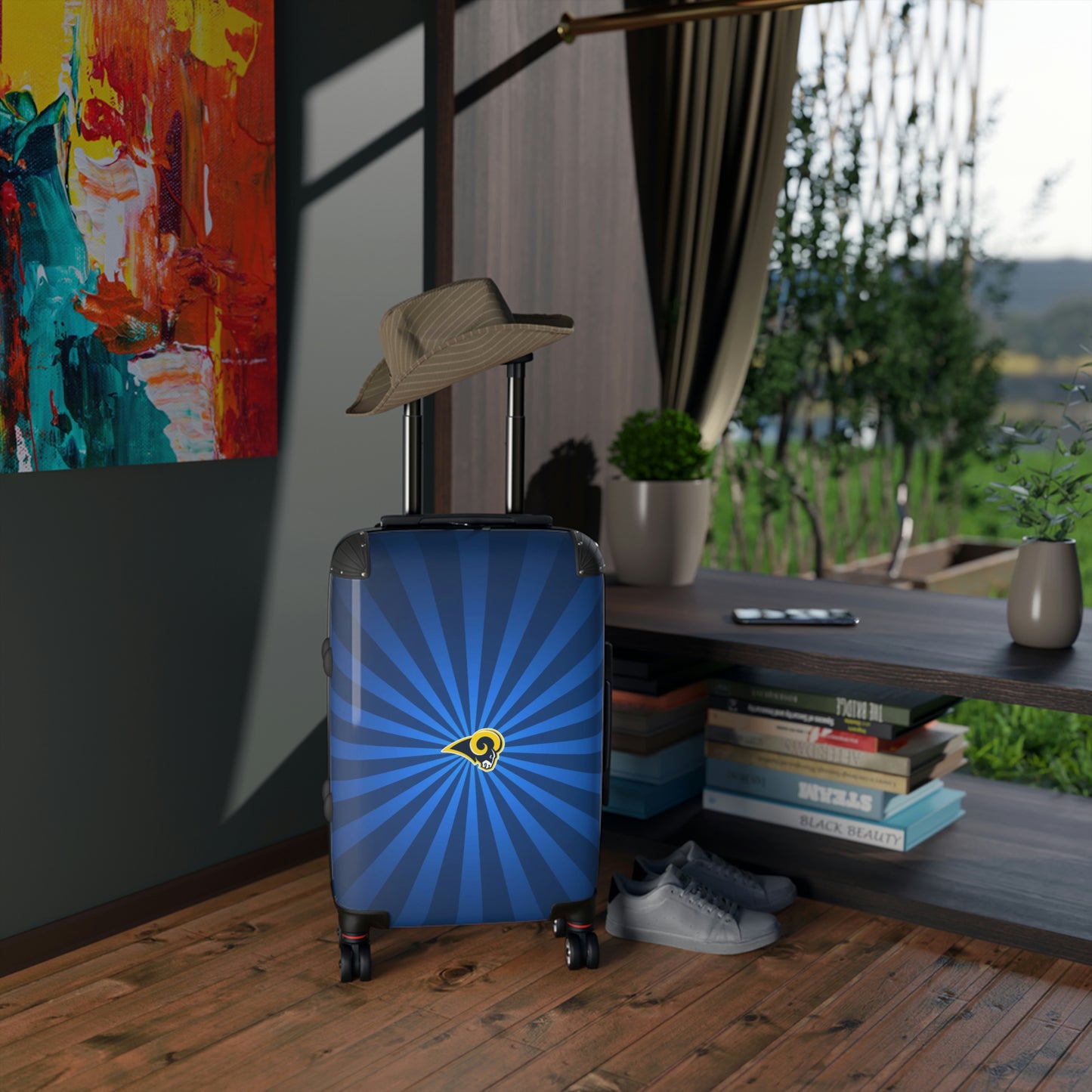Geotrott Los Angeles Rams National Football League NFL Team Logo Cabin Suitcase Rolling Luggage Checking Bag-Bags-Geotrott