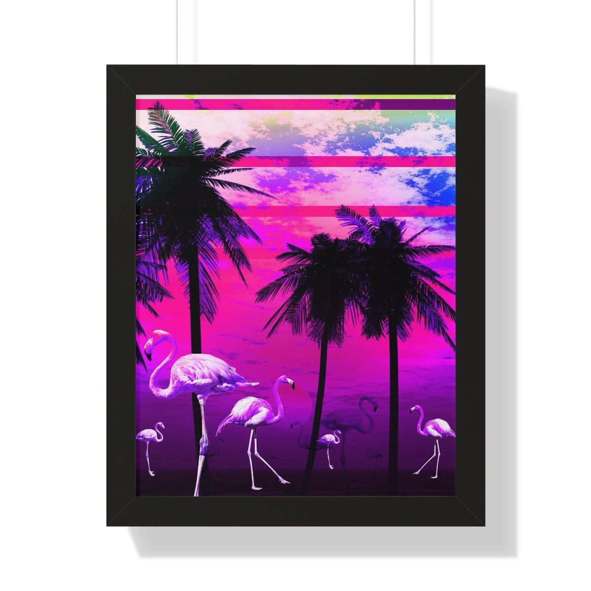 Getrott Pink Beach Flamingo Sunset Framed Paper Posters LexJet Premium 200 gsm paper-Poster-Geotrott