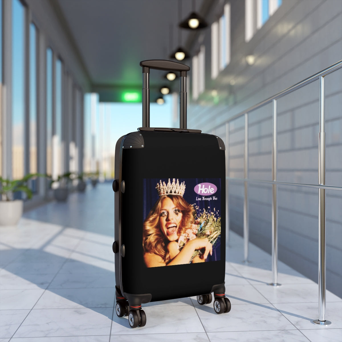 Geotrott Hole Live Through This 1994 Black Cabin Suitcase Extended Storage Adjustable Telescopic Handle Double Wheeled Polycarbonate Hard Shell Built In Lock