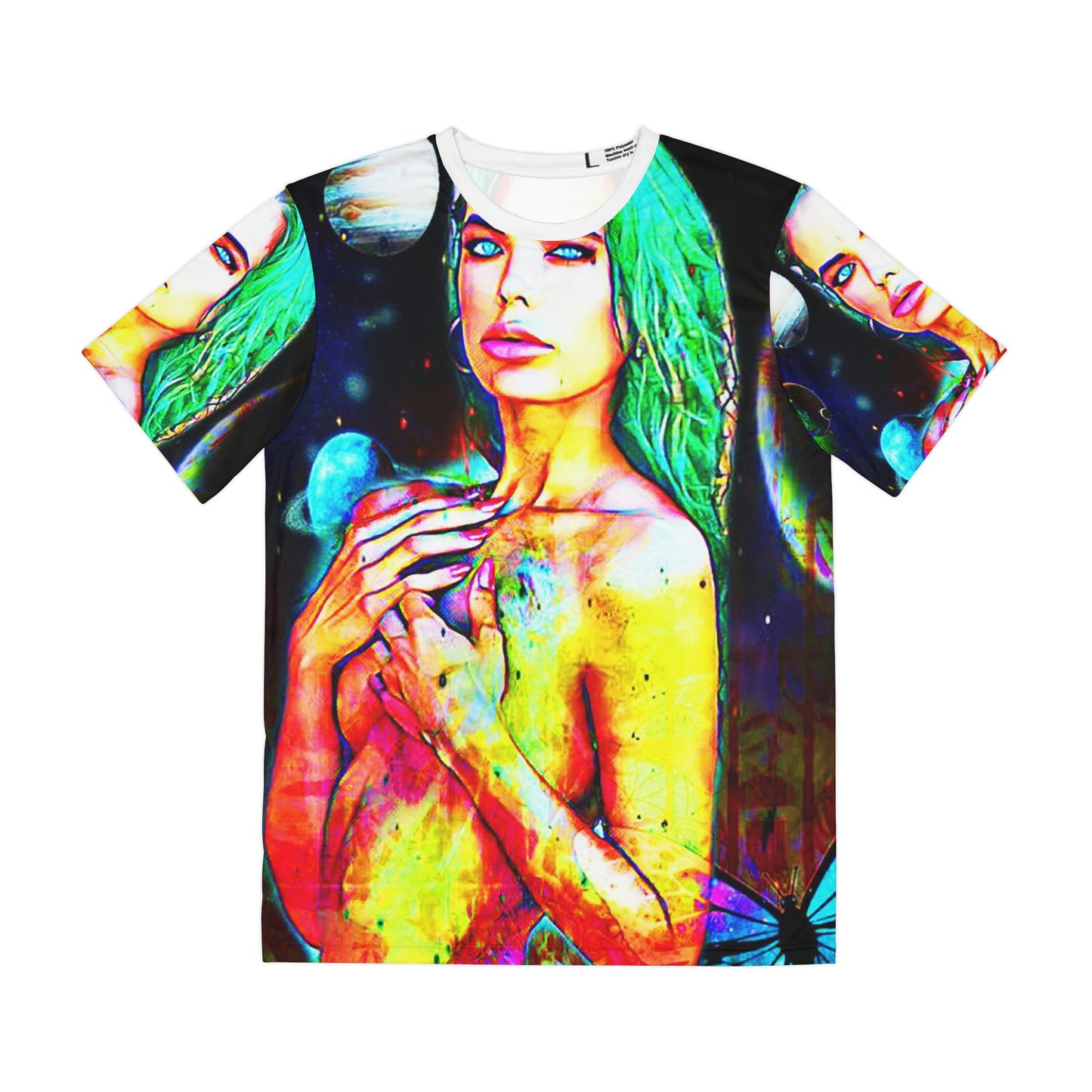 Copy Of Copy Of Copy Of Copy Of Copy Of Eddy Bogaert Graffiti Bieber Statue Of Liberty Art Men'S Polyester Tee (Aop)