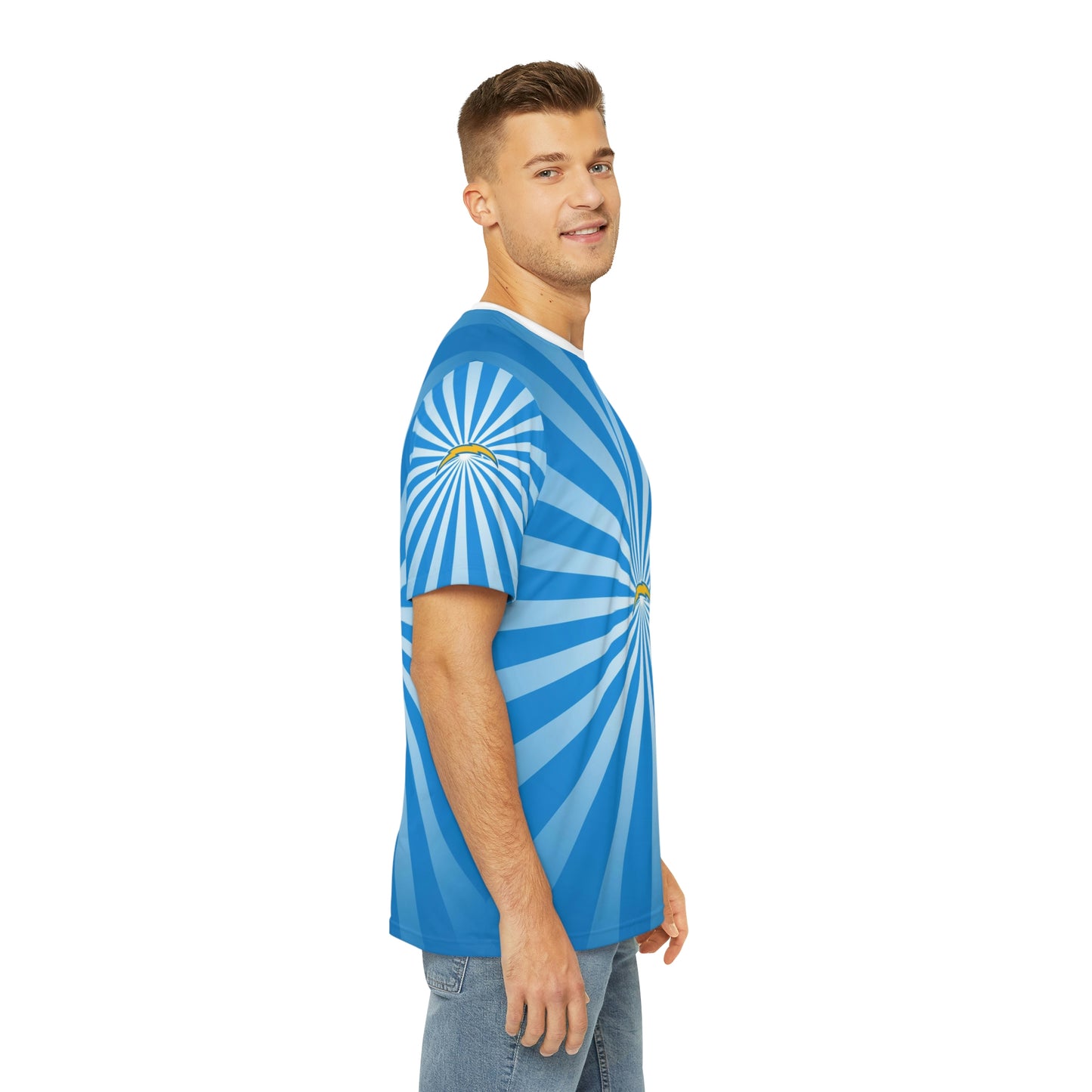 Geotrott NFL Los Angeles Chargers Men's Polyester All Over Print Tee T-Shirt-All Over Prints-Geotrott