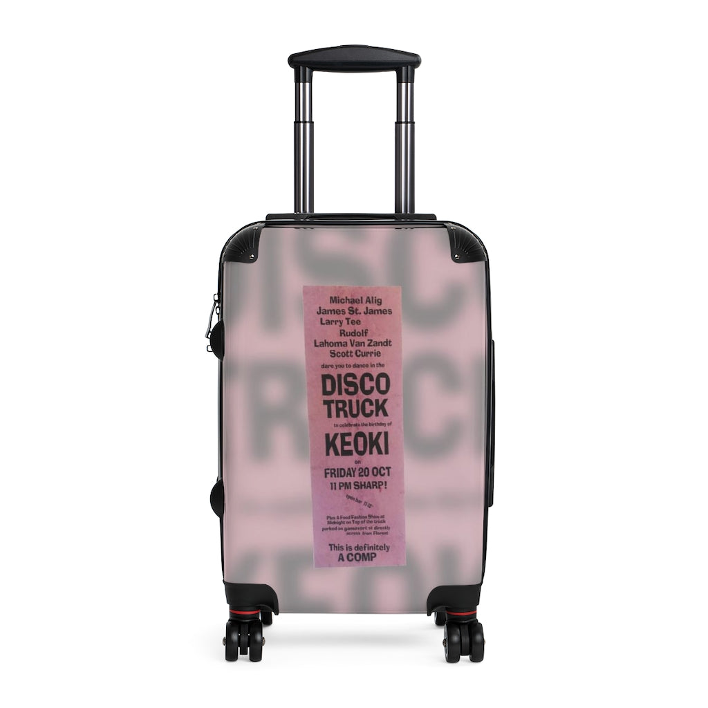 Geotrott Disco Truck Nightclub Party Flyer Michael Alig James St James Larry Tee Rudoilf Lahoma Van Zandt Scott Currie Keoki Cabin Suitcase Carry-On Travel Check Luggage 4-Wheel Spinner Suitcase Bag Multiple Colors And Sizes