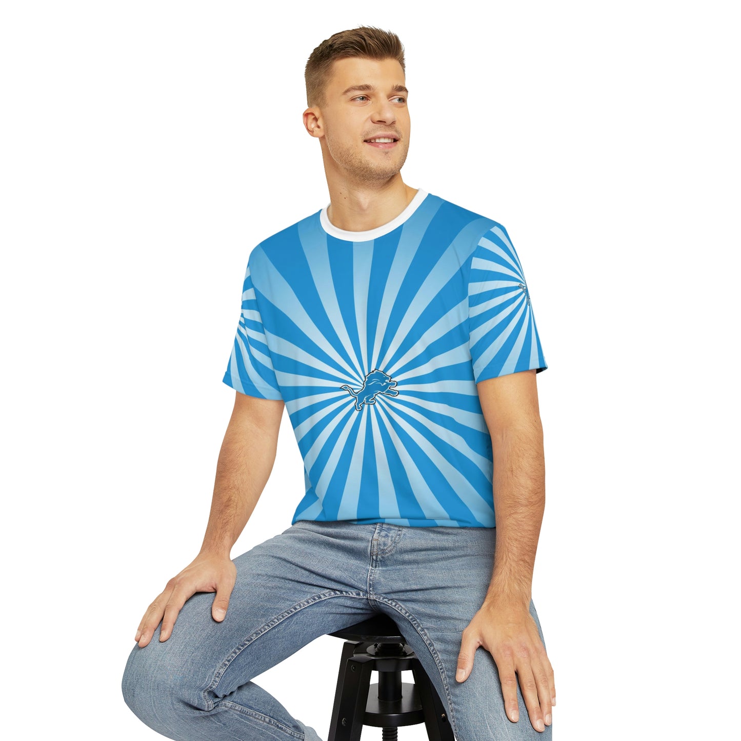 Geotrott NFL Detroit Lions Men's Polyester All Over Print Tee T-Shirt-All Over Prints-Geotrott