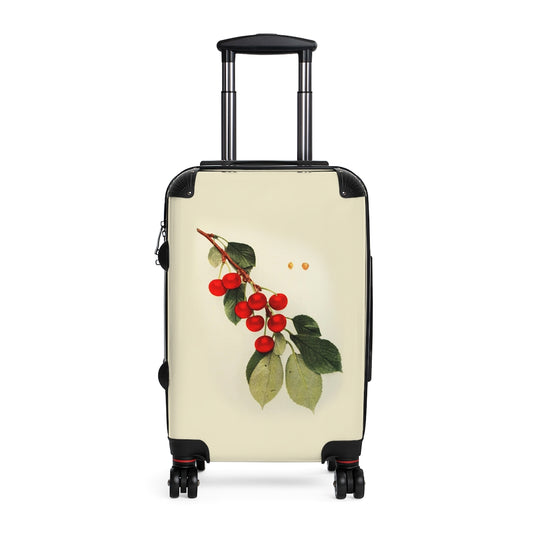 Geotrott Cherries Fruit Farm Collection Cabin Suitcase Extended Storage Adjustable Telescopic Handle Double Wheeled Polycarbonate Hard-Shell Built-In Lock
