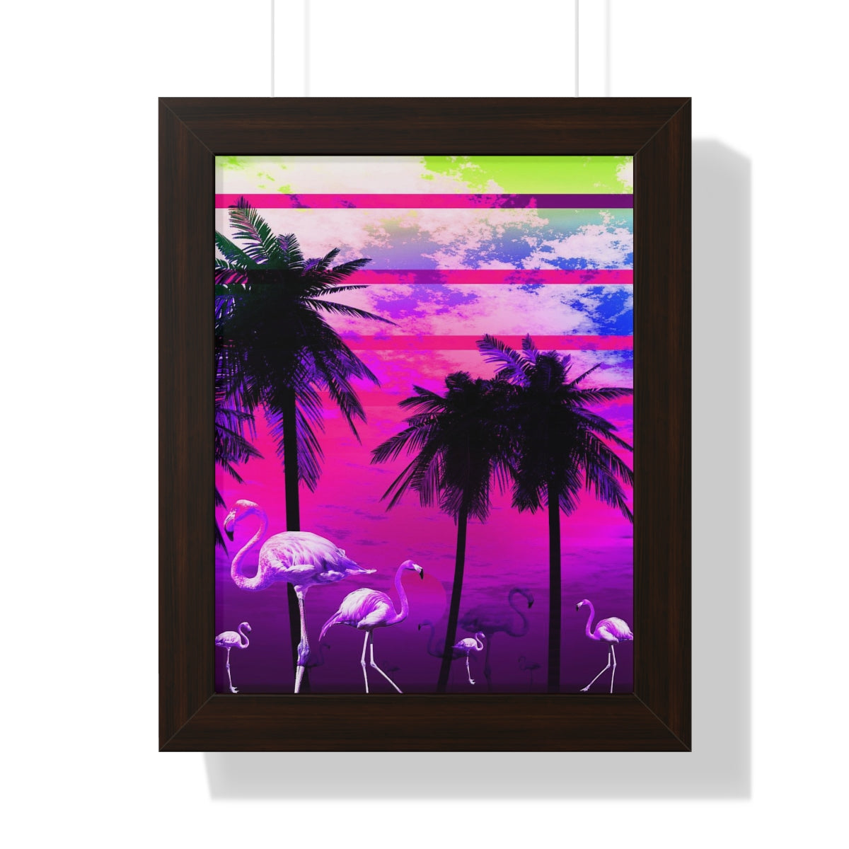 Getrott Pink Beach Flamingo Sunset Framed Paper Posters LexJet Premium 200 gsm paper-Poster-Geotrott
