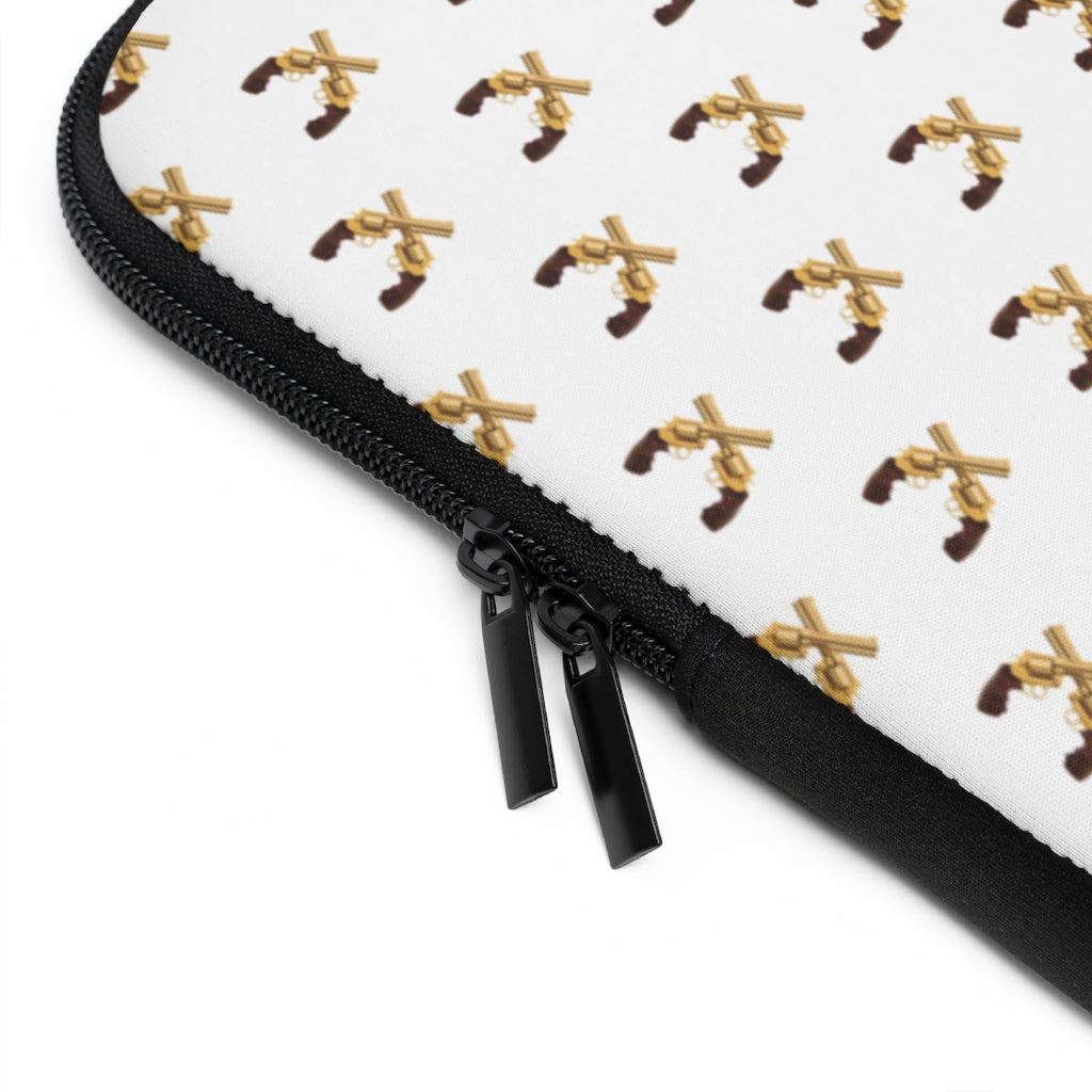Geotrott Gold Magnum Guns Pattern White Laptop Sleeve