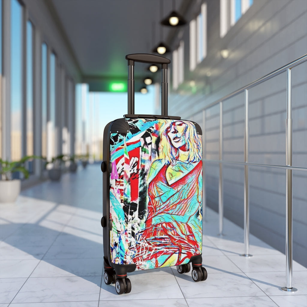 Getrott Eddy Bogaert Graffiti Art Taylor Swift like Cabin Suitcase Extended Storage Adjustable Telescopic Handle Double wheeled Polycarbonate Hard-shell Built-in Lock-Bags-Geotrott