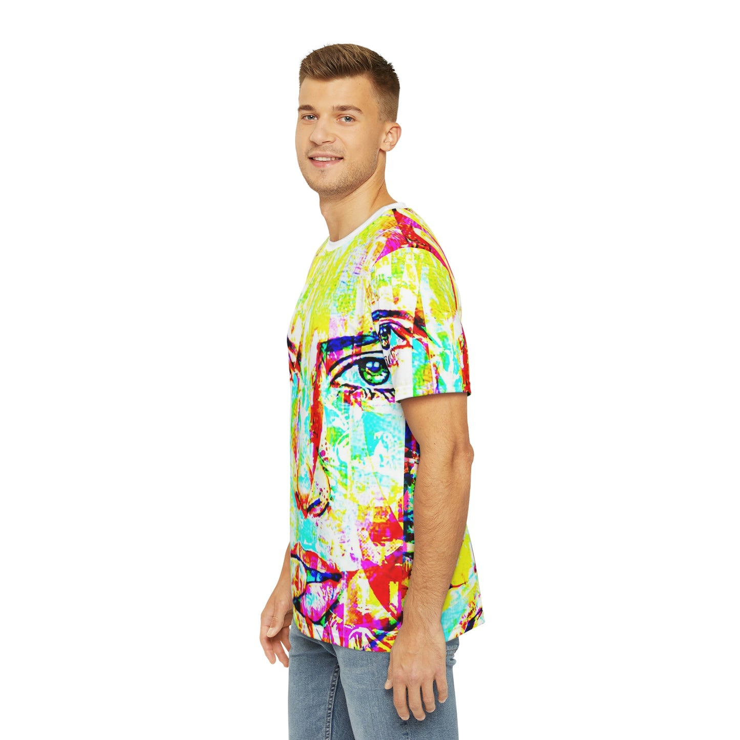 Copy Of Copy Of Copy Of Copy Of Copy Of Copy Of Copy Of Eddy Bogaert Graffiti Bieber Statue Of Liberty Art Men'S Polyester Tee (Aop)
