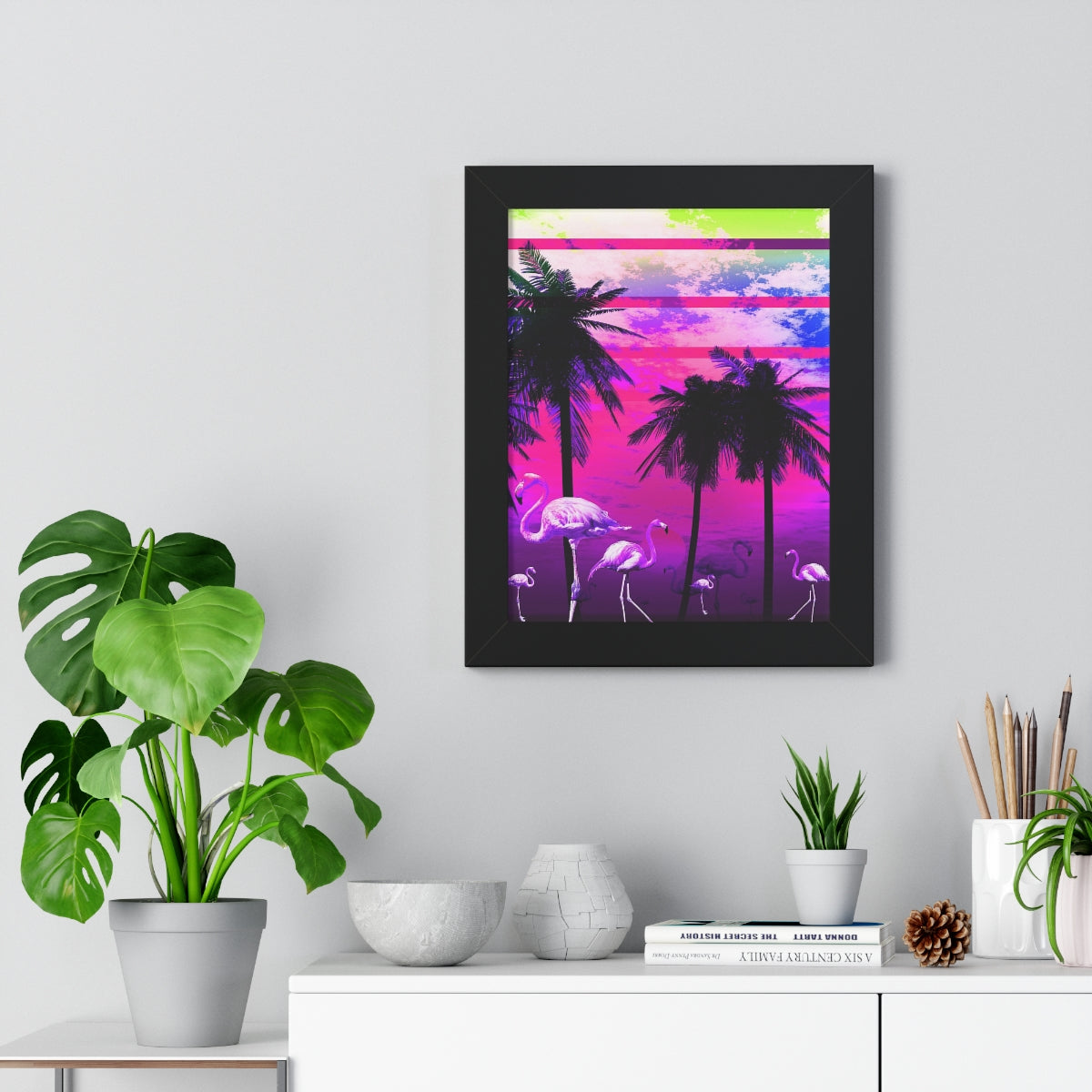Getrott Pink Beach Flamingo Sunset Framed Paper Posters LexJet Premium 200 gsm paper-Poster-Geotrott