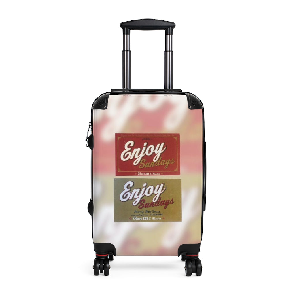 Getrott Club Chaos NYC Enjoy Sundays Party Flyer Dj Mark Ronson Mailingliz Cabin Suitcase Extended Storage Adjustable Telescopic Handle Double wheeled Polycarbonate Hard-shell Built-in Lock-Bags-Geotrott