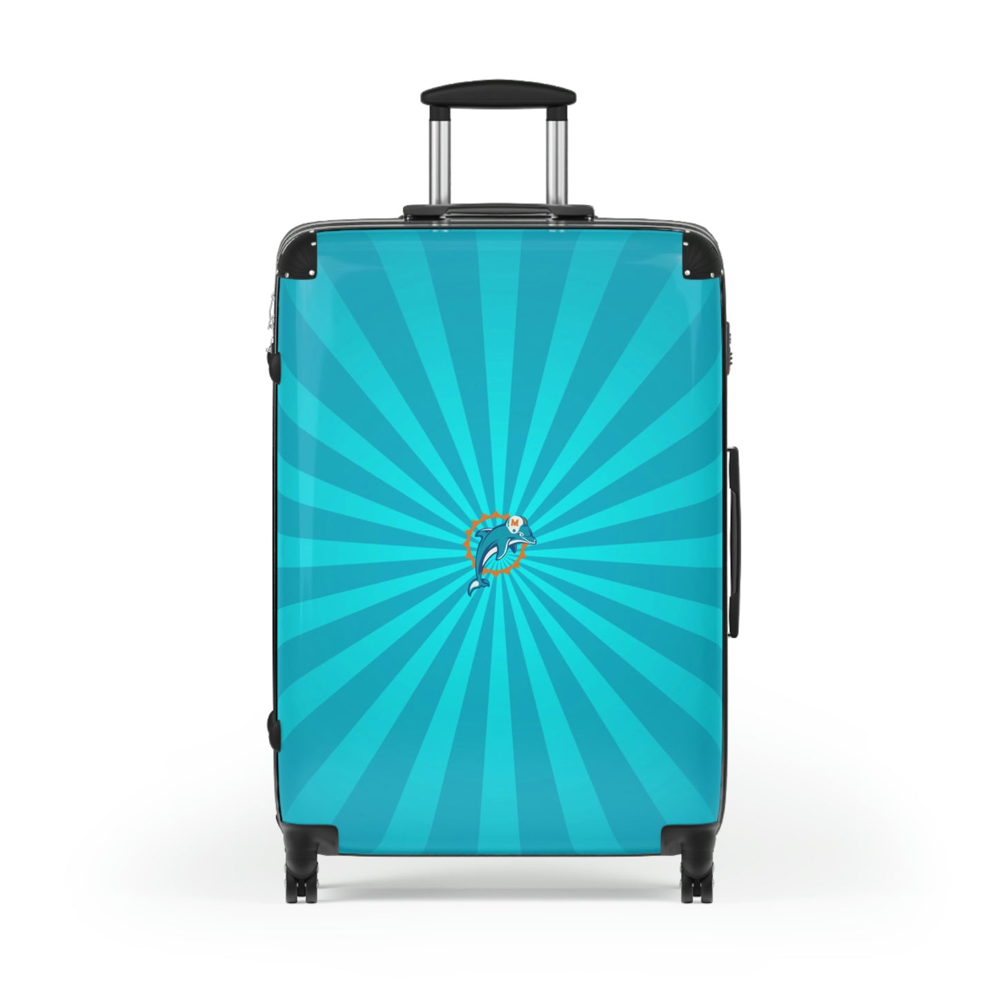 Geotrott Miami Dolphins National Football League Nfl Team Logo Cabin Suitcase Rolling Luggage Checking Bag