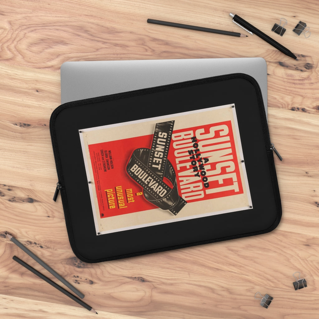 Geotrott Sunset Boulevard Movie Poster Red Laptop Sleeve