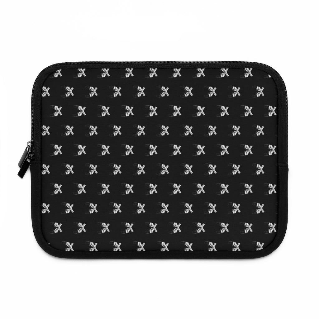 Getrott Black and White Magnum Guns Pattern Black Laptop Sleeve-Laptop Sleeve-Geotrott