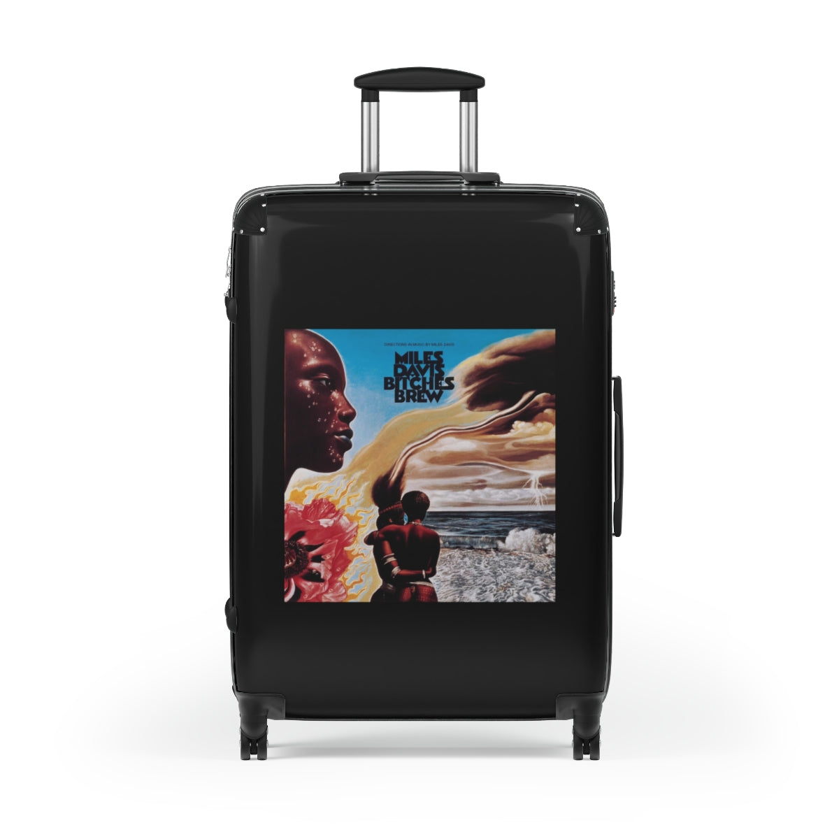 Getrott Miles Davis Bitches Brew 1969 Black Cabin Suitcase Extended Storage Adjustable Telescopic Handle Double wheeled Polycarbonate Hard-shell Built-in Lock-Bags-Geotrott