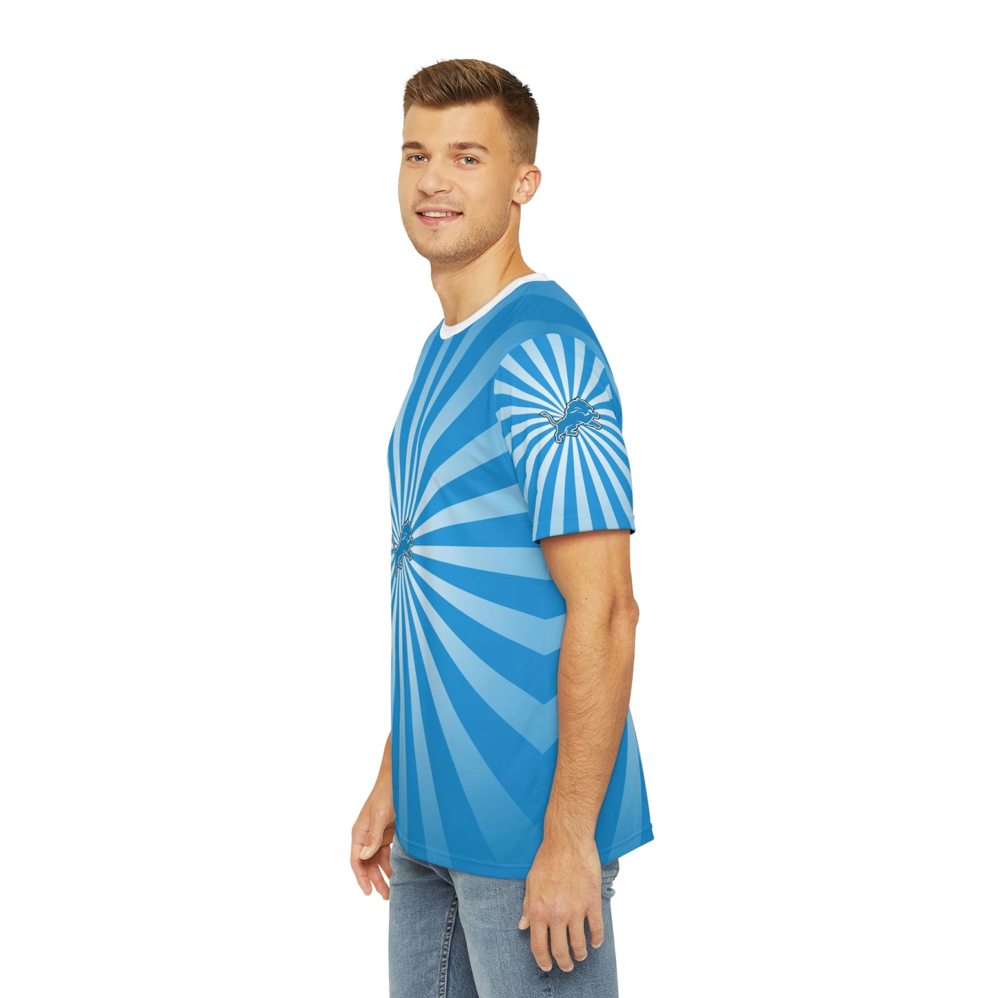 Geotrott NFL Detroit Lions Men's Polyester All Over Print Tee T-Shirt-All Over Prints-Geotrott
