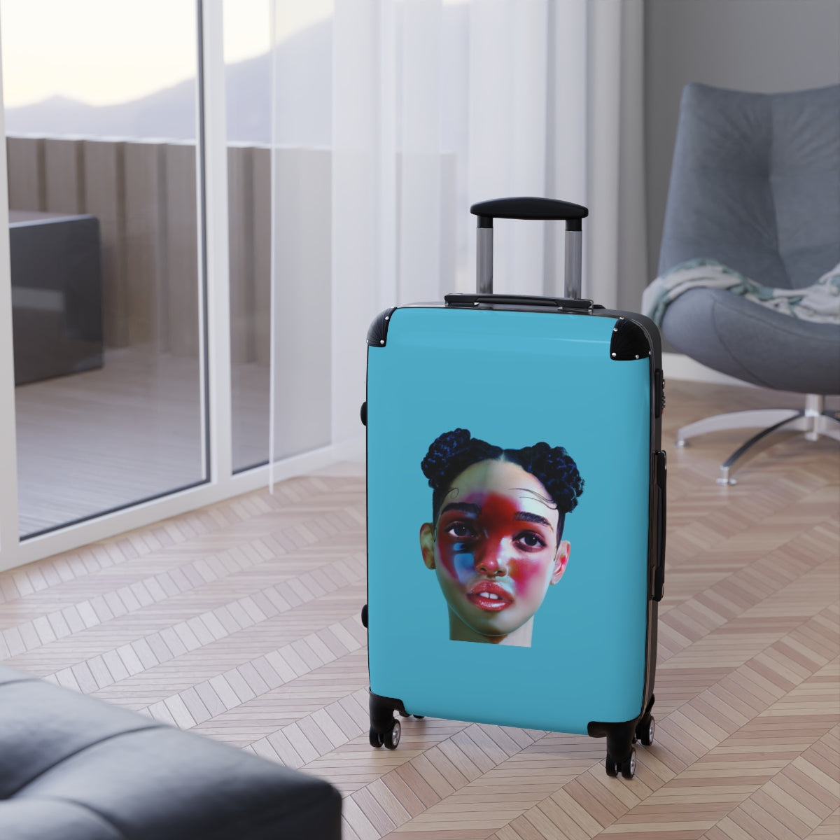 Geotrott Fka Twigs Lp1 2014 Blue Cabin Suitcase Extended Storage Adjustable Telescopic Handle Double Wheeled Polycarbonate Hard Shell Built In Lock