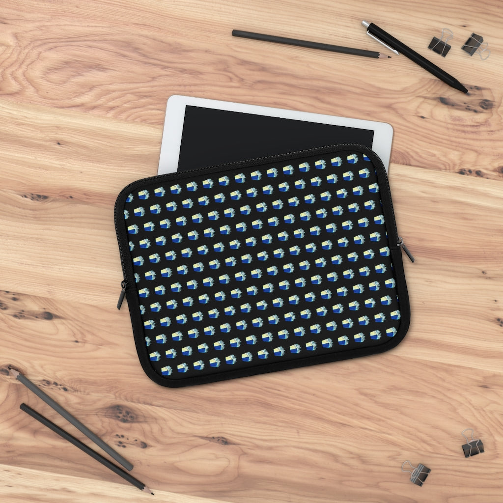 Geotrott Old Blue Cruise Ships Pattern Black Laptop Sleeve