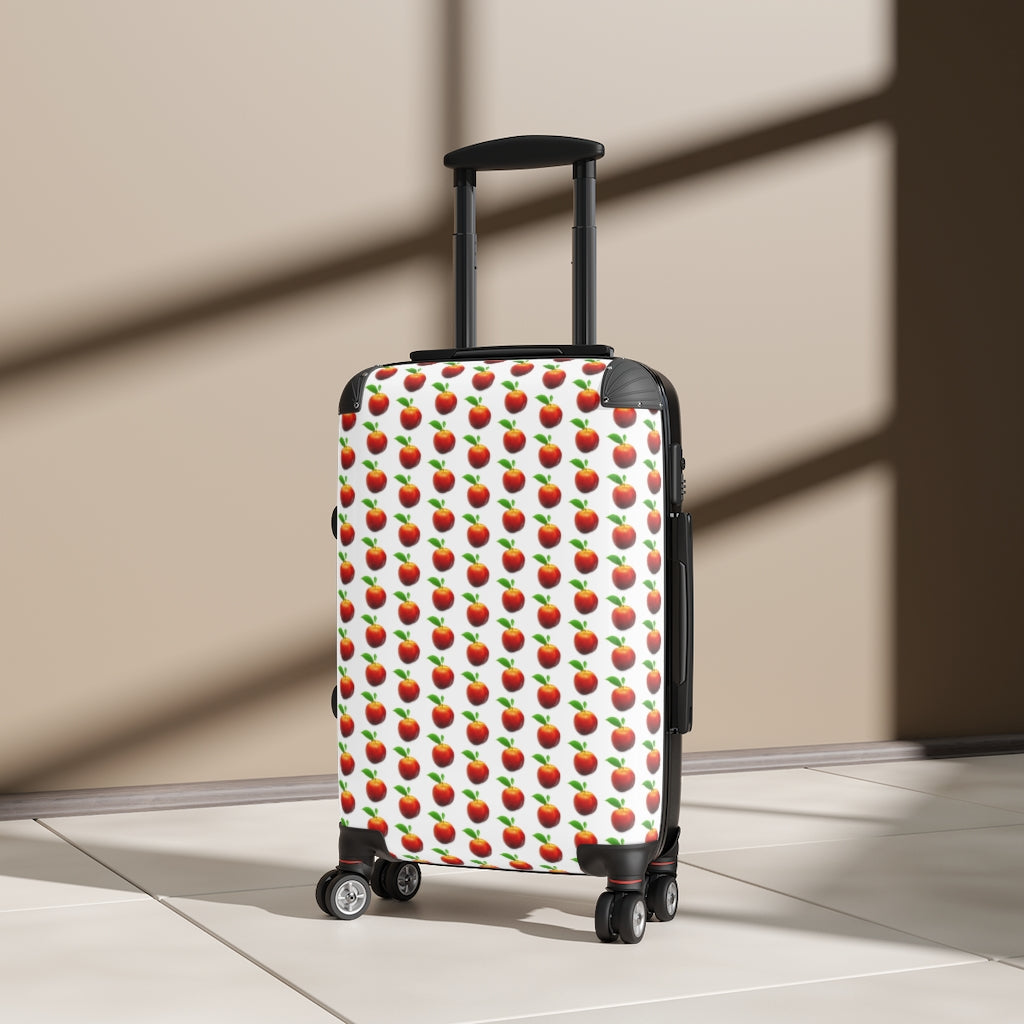 Getrott Peaches Fruit Print Pattern Cabin Suitcase Extended Storage Adjustable Telescopic Handle Double wheeled Polycarbonate Hard-shell Built-in Lock-Bags-Geotrott