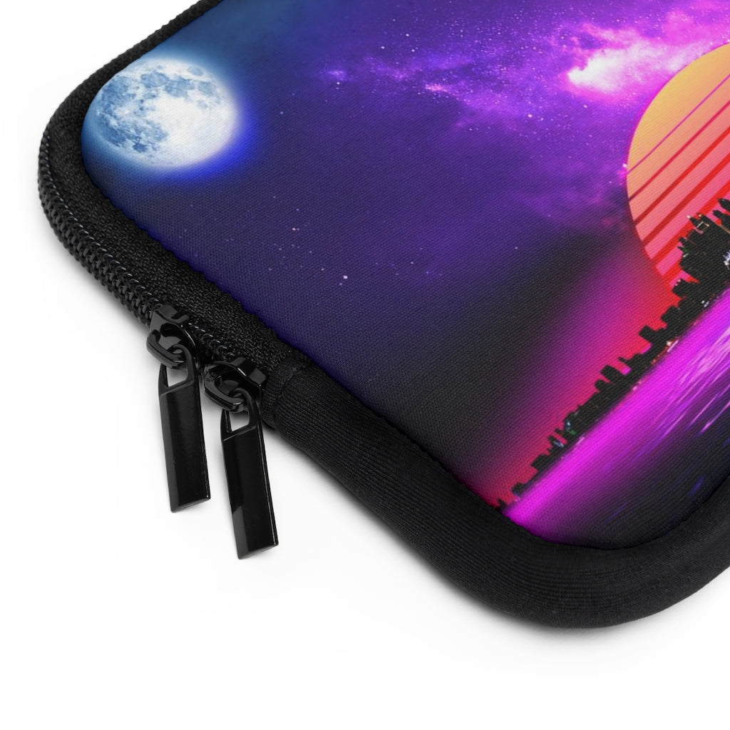 Getrott Space City Sunset Purple Black Laptop Sleeve-Laptop Sleeve-Geotrott