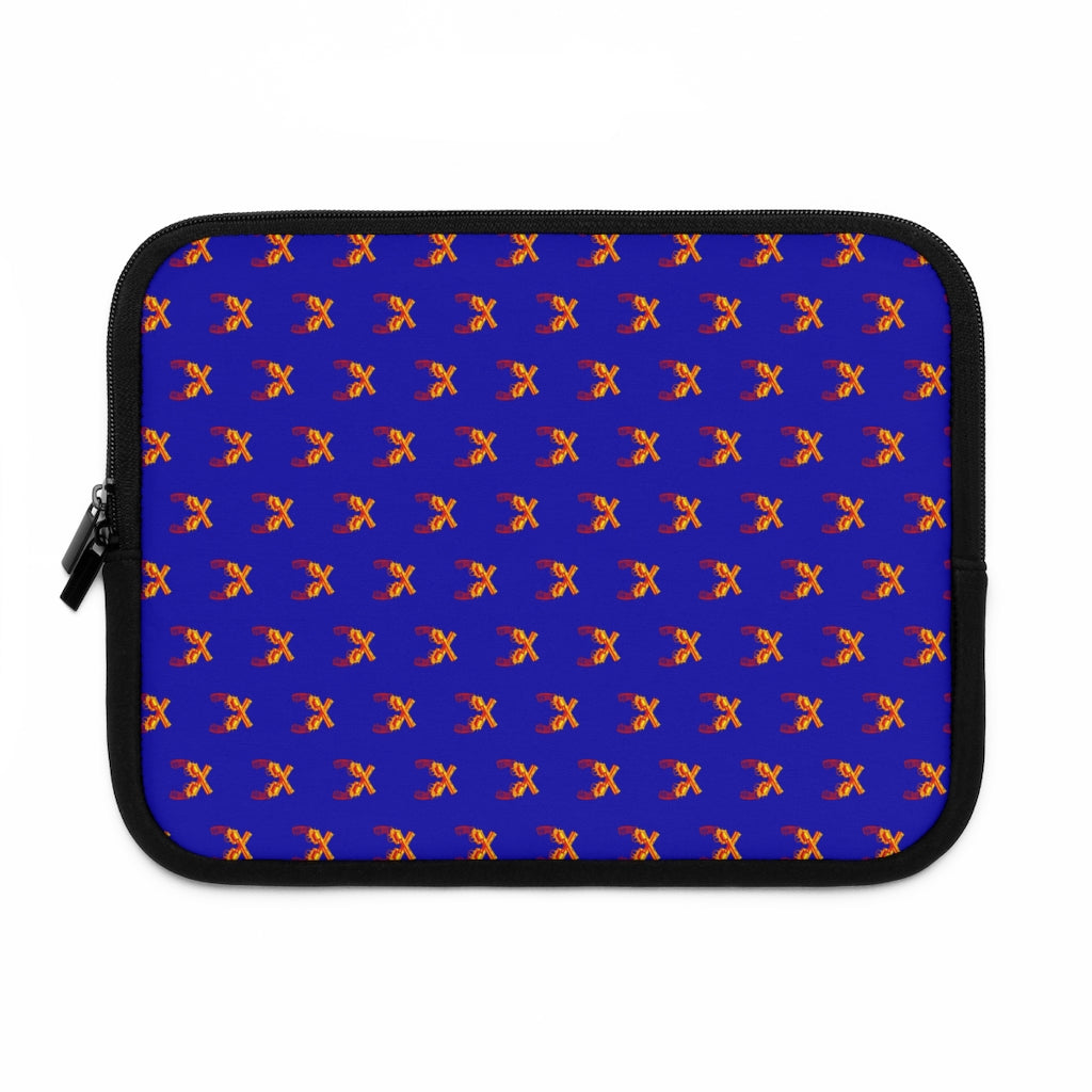 Geotrott Orange Magnum Guns Pattern Blue Laptop Sleeve
