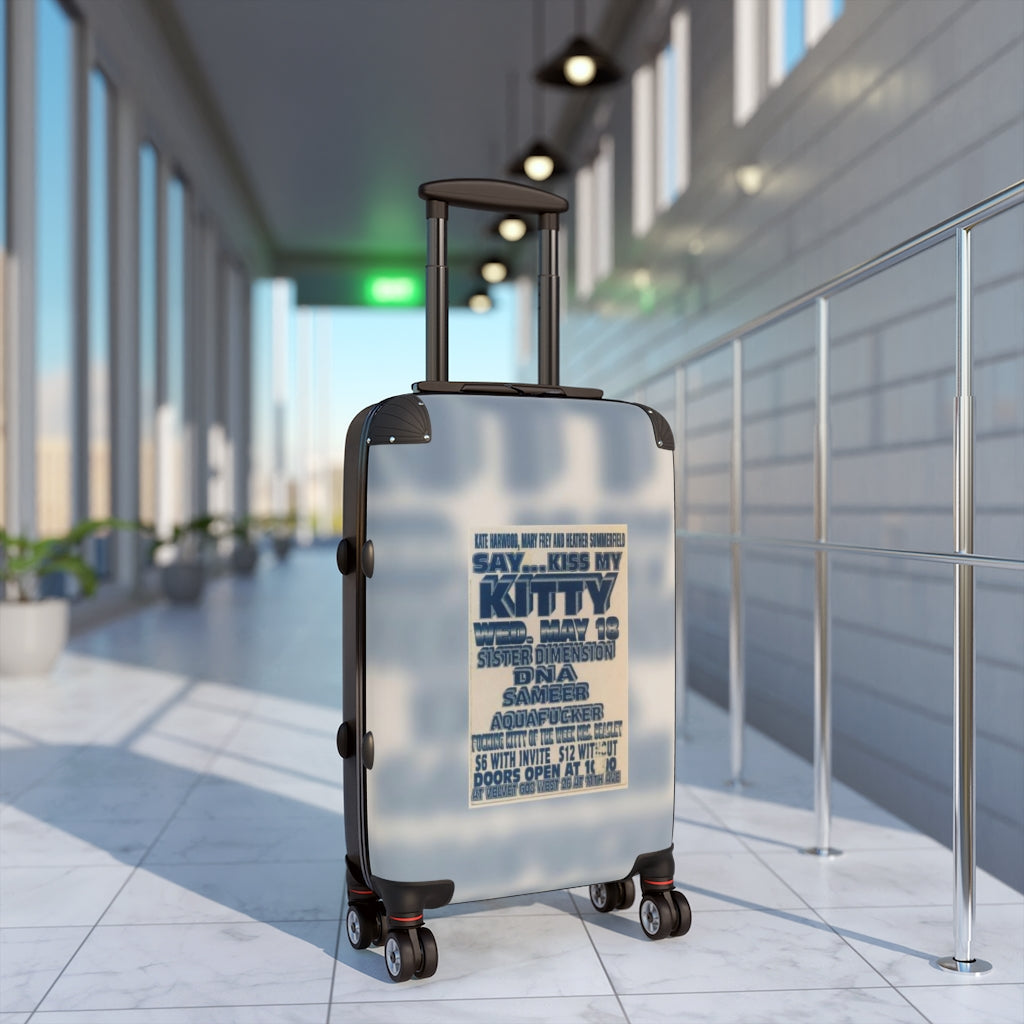 Geotrott Velvet Club Say Kiss My Kitty Sister Dimension Dna Sameer Aquafucker Kate Harwood Mary Frey Heather Sommerfield Flyer Cabin Suitcase Carry-On Travel Check Luggage 4-Wheel Spinner Suitcase Bag Multiple Colors And Sizes