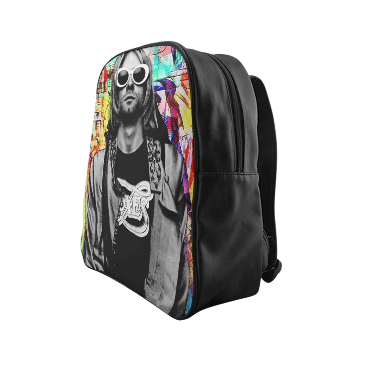 Geotrott Nirvana Graffiti Poster Pu Leather School Backpack Carry-On Travel Check Luggage 4-Wheel Spinner Suitcase Bag Multiple Colors And Sizes