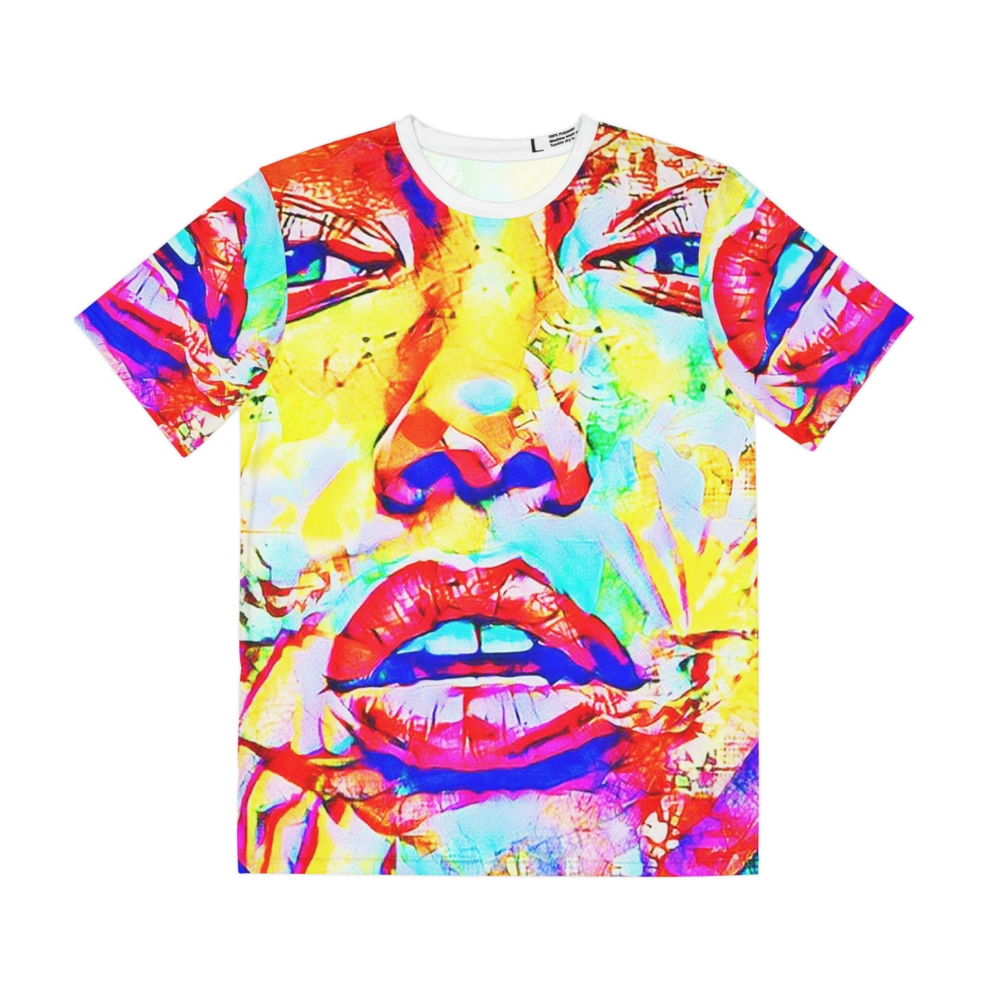 Copy of Copy of Copy of Copy of Copy of Copy of Eddy Bogaert Graffiti Bieber Statue of Liberty Art Men's Polyester Tee (AOP)-All Over Prints-Geotrott