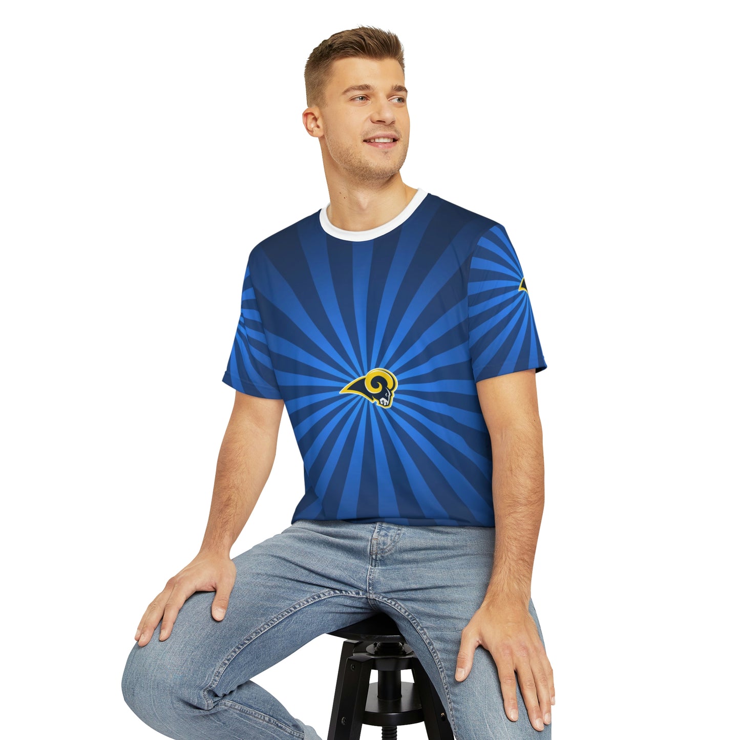 Geotrott NFL Los Angeles RamsMen's Polyester All Over Print Tee T-Shirt-All Over Prints-Geotrott