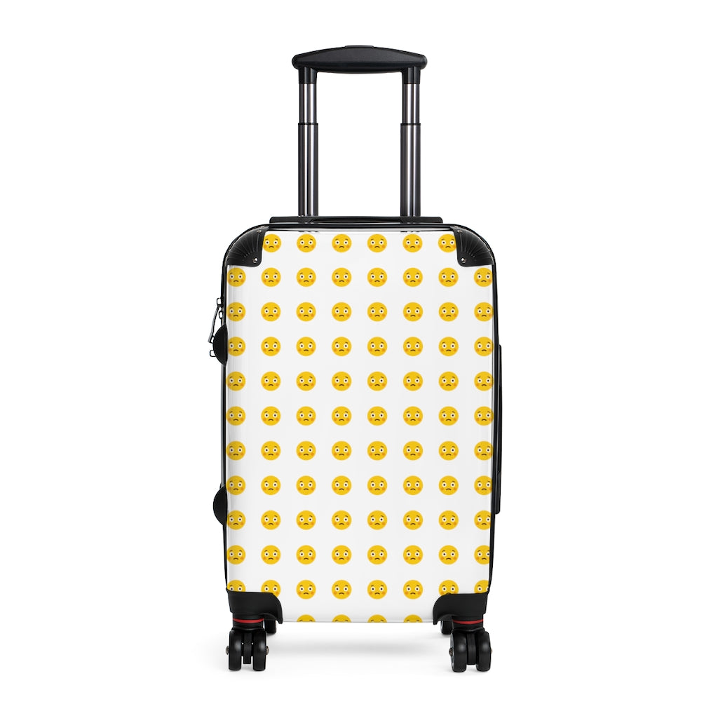 Getrott Emojis Pleading Face Cabin Suitcase Extended Storage Adjustable Telescopic Handle Double wheeled Polycarbonate Hard-shell Built-in Lock-Bags-Geotrott