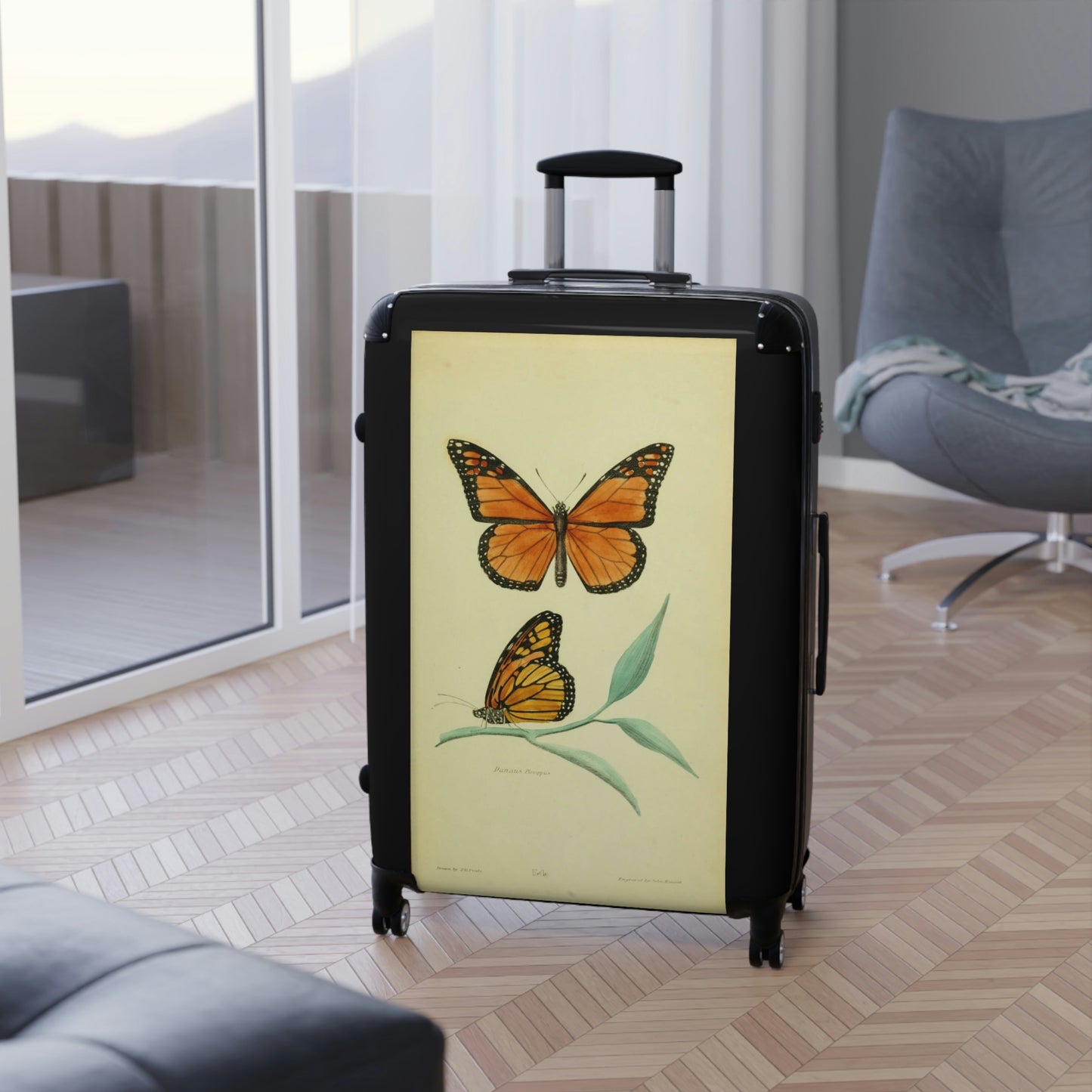 Geotrott Monarch Butterfly Danaus Plexippus Nymphalidae Animalia Lepidoptera Arthropoda Cabin Suitcase Extended Storage Adjustable Telescopic Handle Double Wheeled Polycarbonate Hard-Shell Built-In Lock