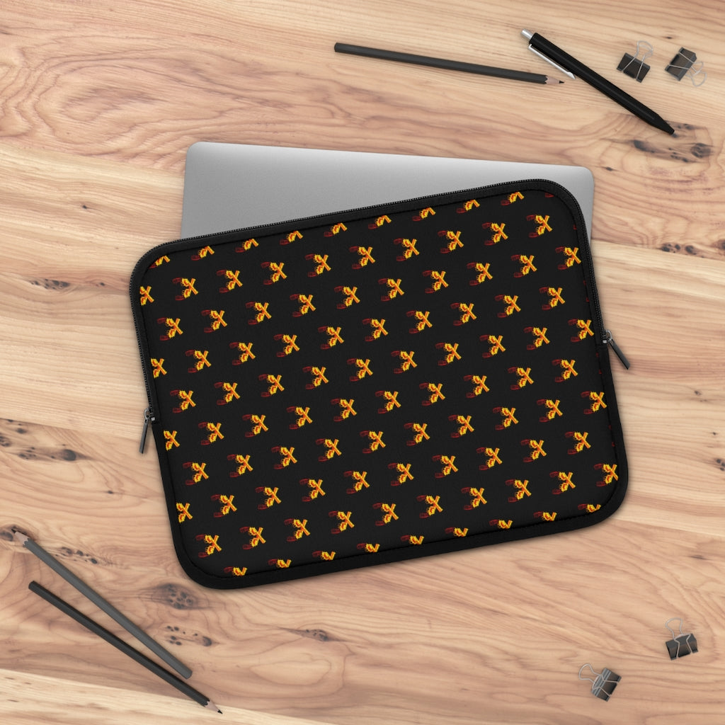 Geotrott Golden Magnum Guns Pattern Black Laptop Sleeve