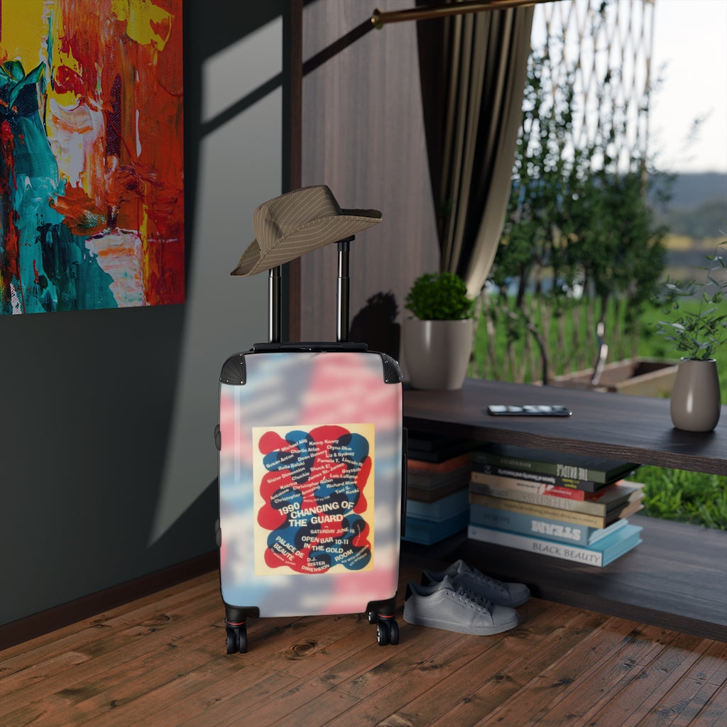 Getrott Palace De Beaute Nightclub Flyer 1990 Changing of The Guard Dj Sister Cabin Suitcase Extended Storage Adjustable Telescopic Handle Double wheeled Polycarbonate Hard-shell Built-in Lock-Bags-Geotrott